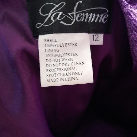 La Femme Purple High Low Grad/Prom Dress - Picture 7 of 9